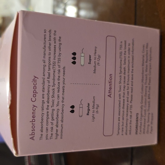 (J33) Rael Tampons Made With Organic Cotton 18 Count Super - Picture 3 of 4
